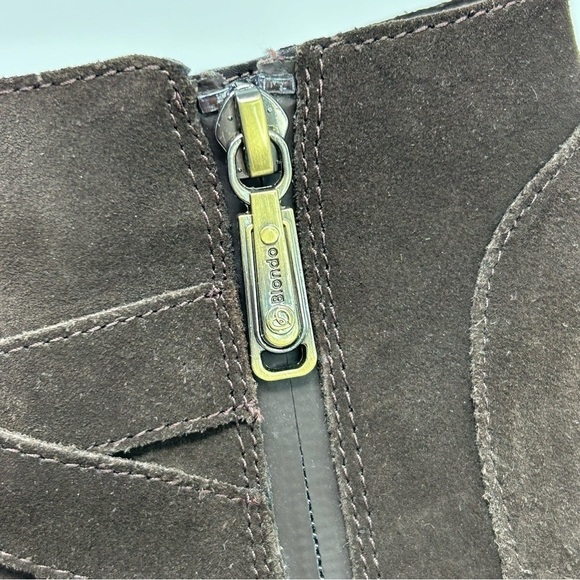 Blondo Chocolate Brown Waterproof Leather Ankle Boots Size 7.5 with Buckles - Picture 13 of 16